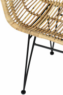 Stol \'Striped rattan\' - Natur/Sort