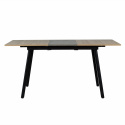 Spisebord \'Albon\' 120-160x80cm - Sort/Eg