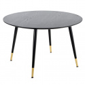 Spisebord \'Noir\' Rund 120cm - Sort/Guld