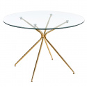 Spisebord \'Rondo\' Rund 110cm - Transparent/Guld