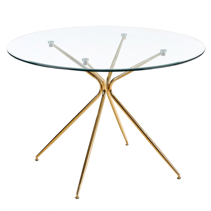 Spisebord \'Rondo\' Rund 110cm - Transparent/Guld i gruppen Møbler / Bord / Spisebord hos Reforma (2010001176732)