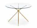 Spisebord \'Rondo\' Rund 110cm - Transparent/Guld