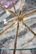 Spisebord \'Rondo\' Rund 110cm - Transparent/Guld
