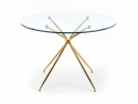Spisebord \'Rondo\' Rund 110cm - Transparent/Guld