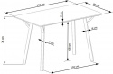 Spisebord \'Barlog\' 140x80cm - Grå/Sort
