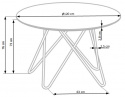 Spisebord \'Bonello\' Rund 120cm - Guld/Grå