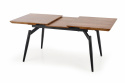 Spisebord \'Cambell\' 140-180x80cm - Eg/Sort