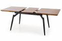 Spisebord \'Cambell\' 140-180x80cm - Eg/Sort