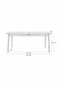 Spisebord \'Glimpse\' - 180-240x90cm