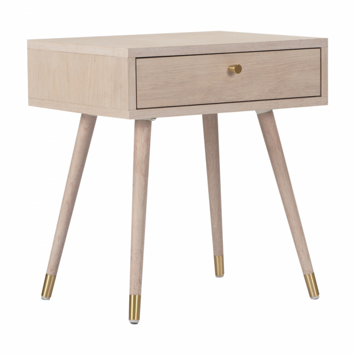 Natteskab \'Prime\' - Hvid eg/Messing i gruppen Møbler / Bord / Sengeborde hos Reforma (2106-white-oak)
