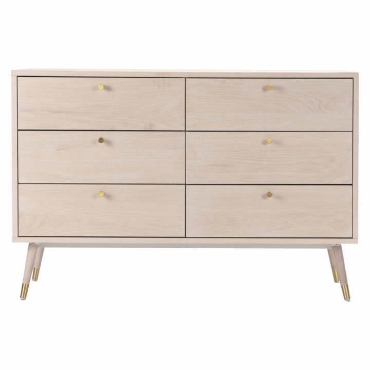 Kommode \'Prime\' 6 skuffer - Hvid eg i gruppen Møbler / Hylder & opbevaring / Kommoder hos Reforma (2108-white-oak)