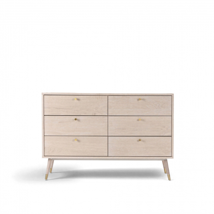 Kommode \'Prime\' 6 skuffer - Hvid eg i gruppen Møbler / Hylder & opbevaring / Kommoder hos Reforma (2108-white-oak)