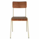 Skole stol \'Fanér\' Stabelbar - Brun/hvid