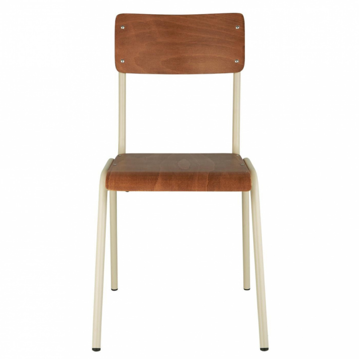 Skole stol \'Fanér\' Stabelbar - Brun/hvid i gruppen Møbler / Sidde møbler / Stole hos Reforma (2150-01)