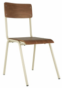 Skole stol \'Fanér\' Stabelbar - Brun/hvid