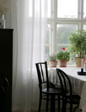 Gardiner med læg \'Dalsland\' 145x290 - Hvid