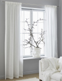 Gardiner med læg \'Dalsland\' 145x290 - Hvid