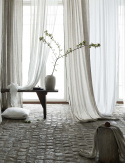 Gardiner med læg \'Dalsland\' 145x290 - Hvid