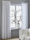 Gardiner med læg \'Dalsland\' 145x290 - Hvid
