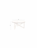 Sofabord \'Naia\' Rund 80cm - Natur/Glas