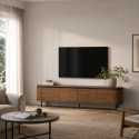 TV-bænk \'Kärra\' 200x40cm - Valnød/Sort