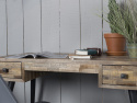 Skrivebord/Sidobord \'Leo\' - Teak/Stål