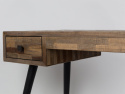 Skrivebord/Sidobord \'Leo\' - Teak/Stål