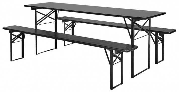 Bord og bænke \'Garden\' 220x60cm - Sort i gruppen Møbler / Havemøbler / Uderum hos Reforma (27220)