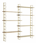 Væghylde \'Wooden shelves\' - Messing/natur