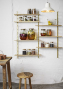 Væghylde \'Wooden shelves\' - Messing/natur