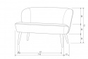 Sofa \'Sara\' - Okker/Sammet