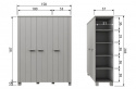 Skab \'Dennis\' 3 døre - Betongrå