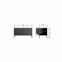 TV-bord ‘New Gravure’ 100 cm - Sort/Sort