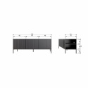 TV-bord ‘New Gravure’ 150 cm - Sort/Sort