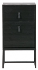 Nattbord \'Zola\' skuffe+skab - Sort
