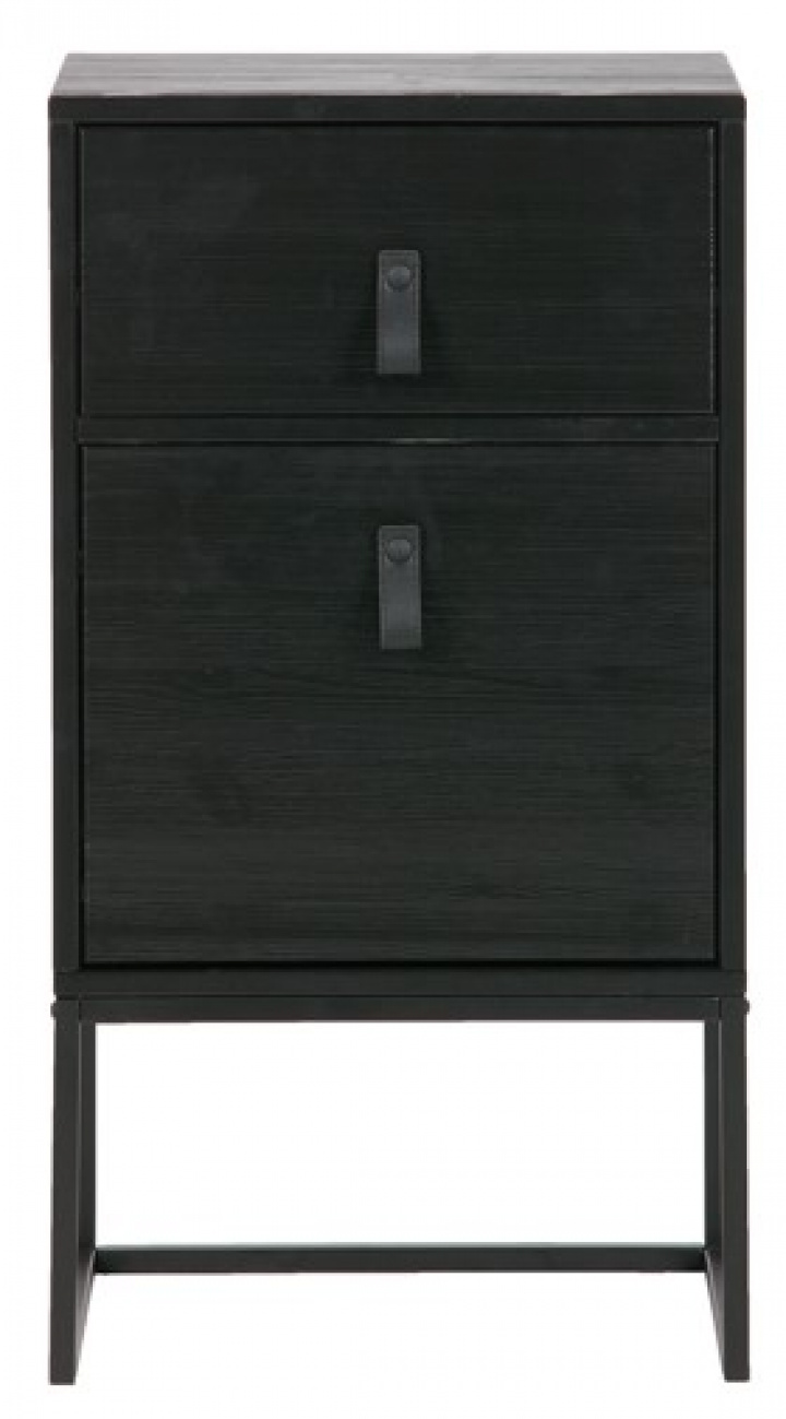 Nattbord \'Zola\' skuffe+skab - Sort i gruppen Møbler / Bord / Sengeborde hos Reforma (373674-Z)