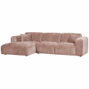 Sofa ‘Cloud’ 3-personers chaiselong venstre - Brungrå/Rosa
