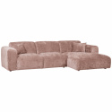 Sofa ‘Cloud’ 3-personers chaiselong højre - Brungrå/Rosa