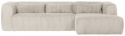 Sofa \'Bean\' 4-sæder - Lys grå/Manchester