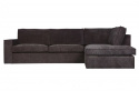 Hjørnesofa \'Thomas\' - Ribbet Mørk Grå