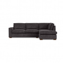 Hjørnesofa \'Thomas\' - Ribbet Mørk Grå