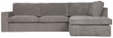 Hjørnesofa \'Thomas\' - Ribbet Grå