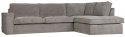 Hjørnesofa \'Thomas\' - Ribbet Grå
