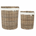 Vasketøjskurv 2-pak \'Rattan\' - Natur
