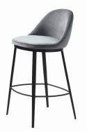 Barstol \'Lyon\' - Gr&aring; velour