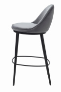 Barstol \'Lyon\' - Gr&aring; velour