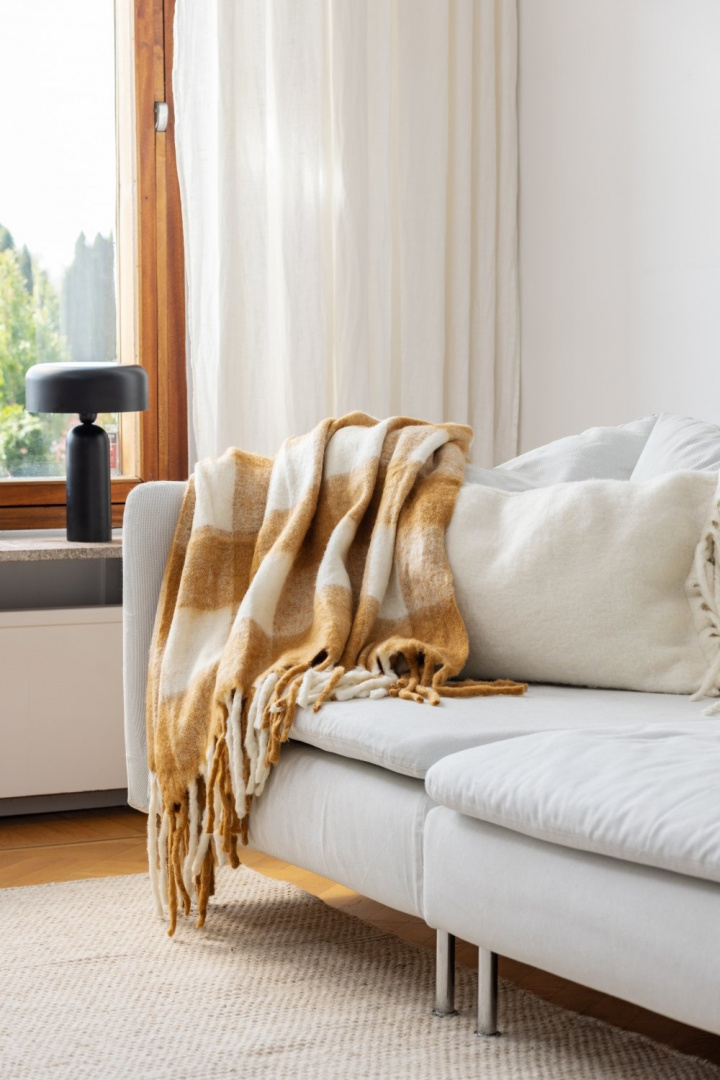 Tæppe \'Phoebe\' 130x170cm - Gul i gruppen Indretning / Tekstiler / Plaider & tæpper hos Reforma (4224615675088)