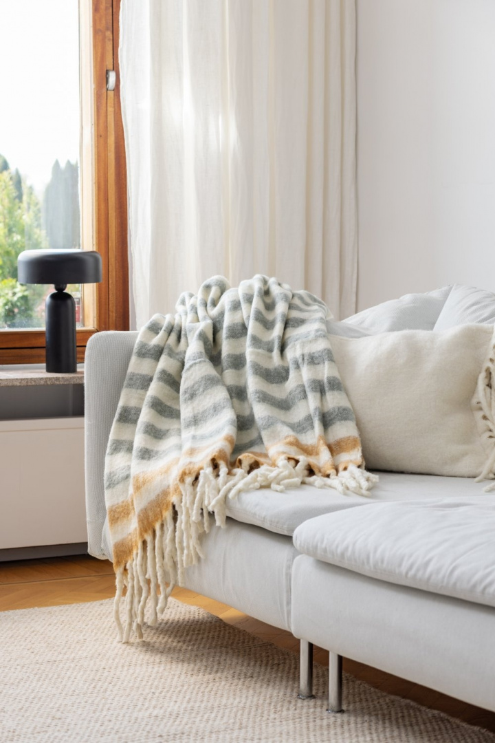 Tæppe \'Monica\' 130x170cm - Gul i gruppen Indretning / Tekstiler / Plaider & tæpper hos Reforma (4224615676030)