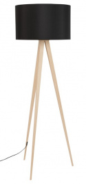 Gulvlampe \'Tripod\' - Træ/Sort