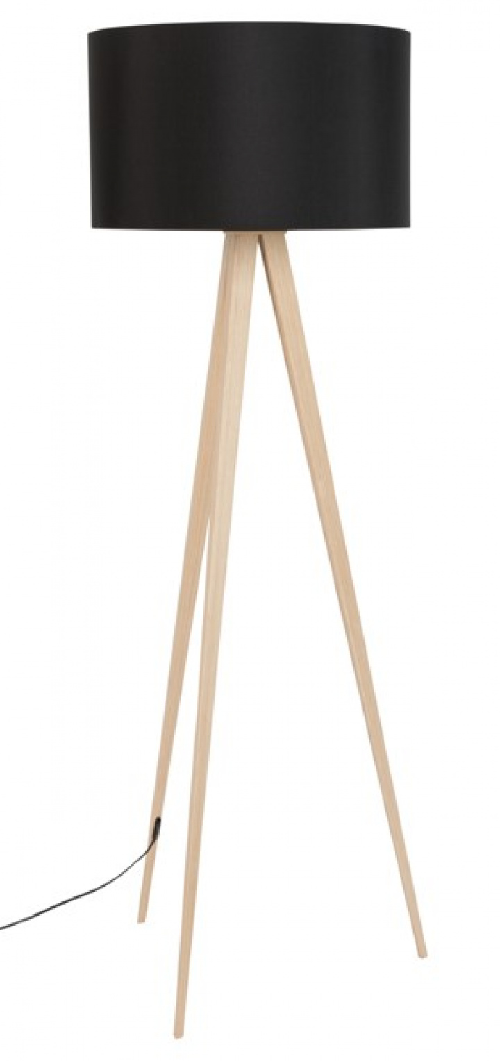 Gulvlampe \'Tripod\' - Træ/Sort i gruppen Belysning / Lamper / Gulvlamper hos Reforma (5000805)